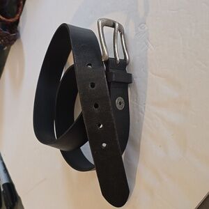 Levi's Mens Black Leather Belt Silver Square Buckle Sz.L/XL